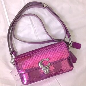 Coach Studio Baguette Bag With Sequins NWT